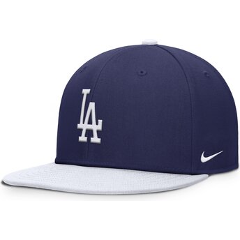 Petten plat blauw snapback voor kinderen Dri-Fit Pro Structured Square Bill van Los Angeles Dodgers MLB van Nike