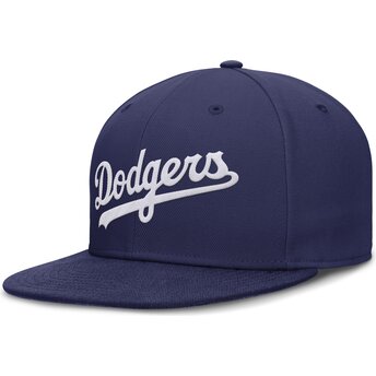 Nike Flat Brim Dri-Fit True Structured Round Bill Los Angeles Dodgers MLB Blue Fitted Cap