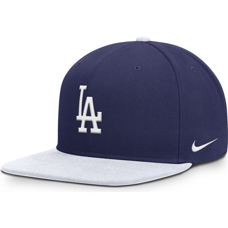 gorra-plana-azul-y-blanca-snapback-nike-dri-fit-pro-structured-square-bill-de-los-angeles-dodgers-mlb-de-nike