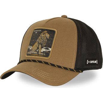 Petten gebogen bruin snapback Leeuw Beasts van Capslab