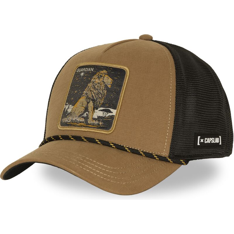 petten-gebogen-bruin-snapback-leeuw-beasts-van-capslab