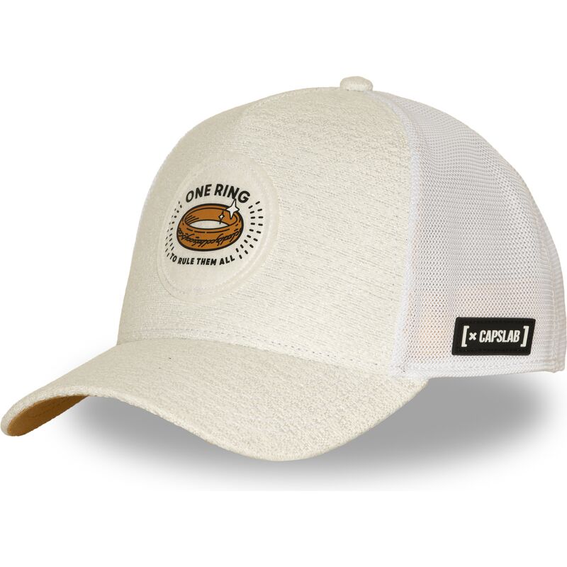 capslab-the-one-ring-lotr2-pctrinb-the-lord-of-the-rings-cream-and-white-trucker-hat capslab-the-one-ring-lotr2-pctrinb-the-lord-of-the-rings-cream-and-white-trucker-hat