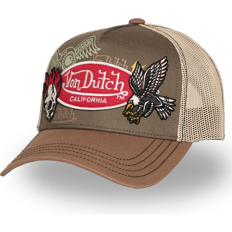 von-dutch-patches12-brown-trucker-hat von-dutch-patches12-brown-trucker-hat
