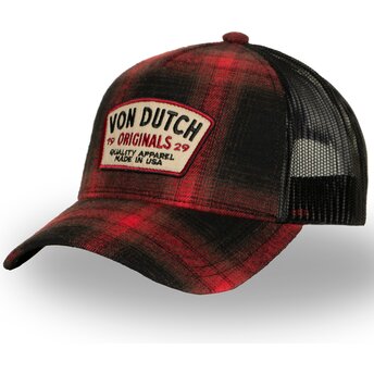 Von Dutch CAR05 Red and Black Trucker Hat