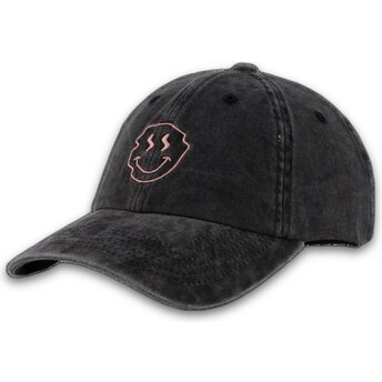 Gorra curva negra ajustable Smiley Washed de Pica Pica