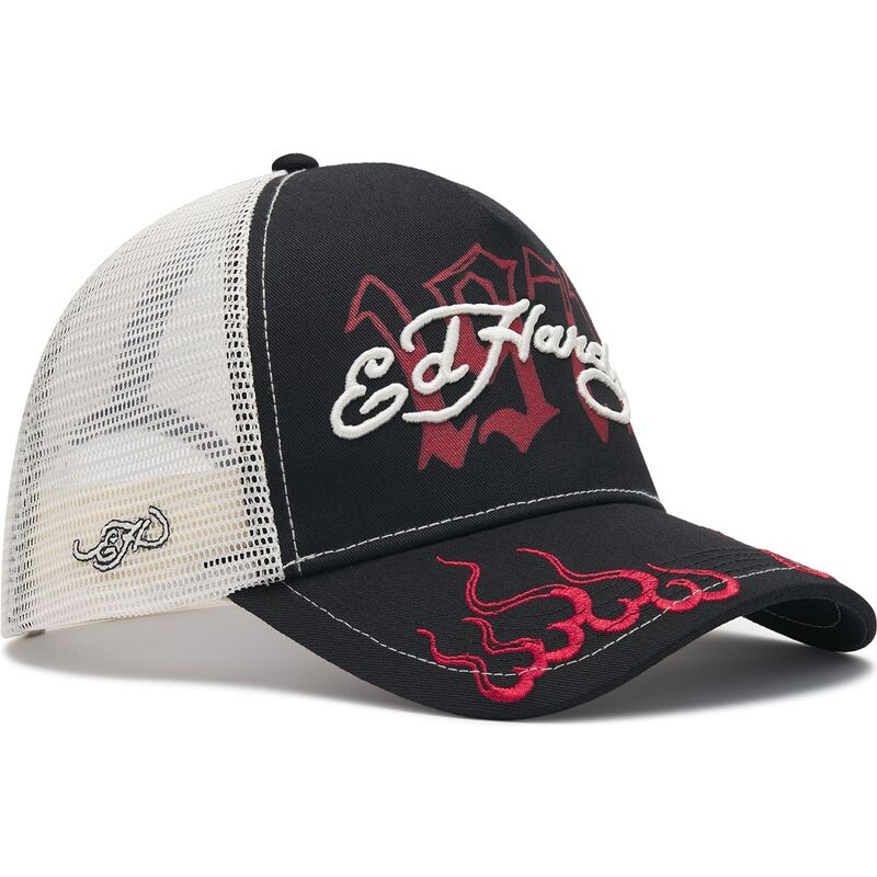 ed-hardy-1971-black-beige-and-red-trucker-hat ed-hardy-1971-black-beige-and-red-trucker-hat