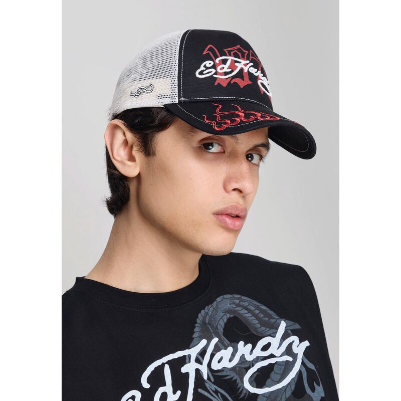 gorra-trucker-negra-beige-y-roja-1971-de-ed-hardy gorra-trucker-negra-beige-y-roja-1971-de-ed-hardy