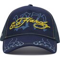 ed-hardy-1971-navy-blue-and-yellow-trucker-hat