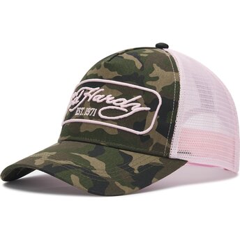Gorra trucker camuflaje y rosa 1971 de Ed Hardy