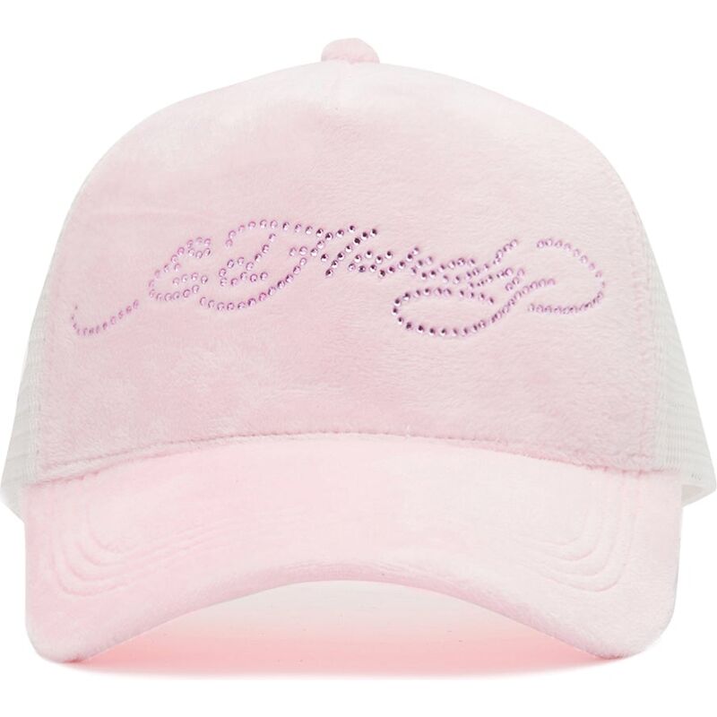 ed-hardy-diamante-velour-pink-and-white-trucker-hat