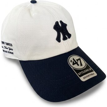 Gorra curva beige y azul marino ajustable Clean Up Contemporary Two Tone de New York Yankees MLB de 47 Brand