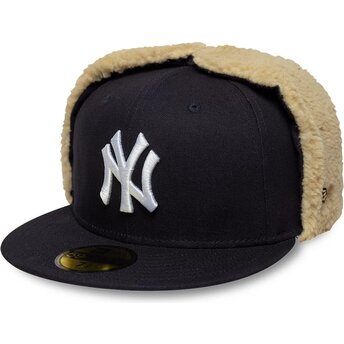 New Era Flat Brim 59FIFTY Dogear World Series New York Yankees MLB Navy Blue Fitted Cap