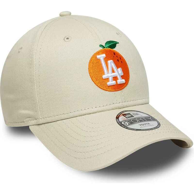 gorra-curva-beige-ajustable-para-nino-9forty-fruit-icon-orange-de-los-angeles-dodgers-mlb-de-new-era