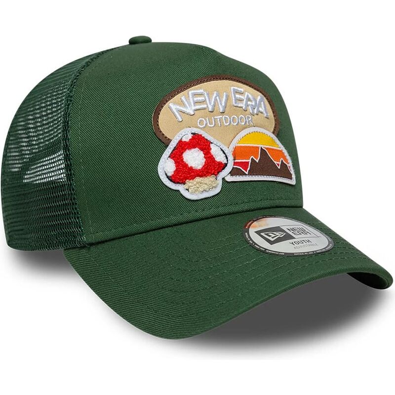 new-era-youth-a-frame-outdoor-green-trucker-hat
