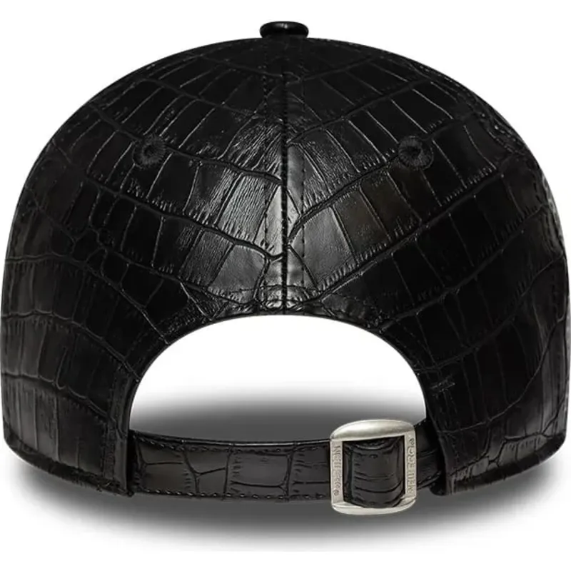 new-era-curved-brim-women-black-logo-9forty-pu-pattern-new-york-yankees-mlb-black-adjustable-cap