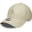 gorra-curva-beige-snapback-para-mujer-con-logo-beige-9forty-m-crown-pu-diamante-de-los-angeles-dodgers-mlb-de-new-era