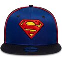 gorra-plana-azul-snapback-para-nino-9fifty-piping-de-superman-dc-comics-de-new-era