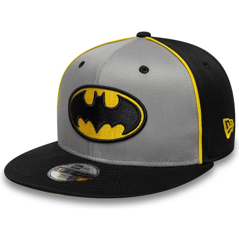 gorra-plana-gris-y-negra-snapback-para-nino-9fifty-piping-de-batman-dc-comics-de-new-era