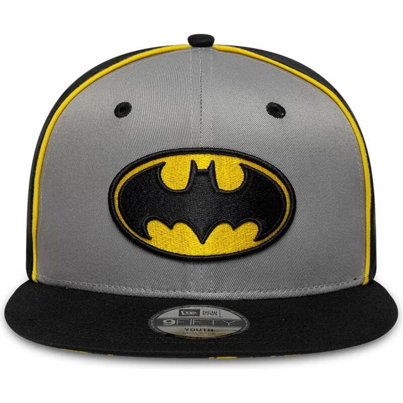 gorra-plana-gris-y-negra-snapback-para-nino-9fifty-piping-de-batman-dc-comics-de-new-era