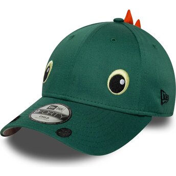 Gorra curva verde snapback para niño 9FORTY Dino Face de New Era
