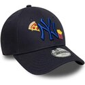 new-era-curved-brim-youth-navy-blue-logo-9forty-food-icon-new-york-yankees-mlb-navy-blue-adjustable-cap