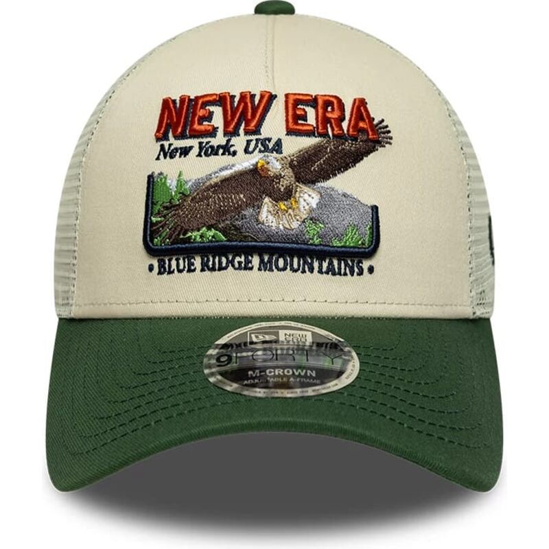 new-era-9forty-m-crown-a-frame-graphic-green-and-beige-trucker-hat