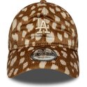 gorra-curva-marron-ajustable-9twenty-animal-print-de-los-angeles-dodgers-mlb-de-new-era