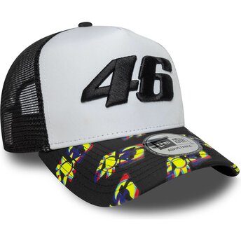Gorra trucker negra y blanca E Frame Print Visor de...