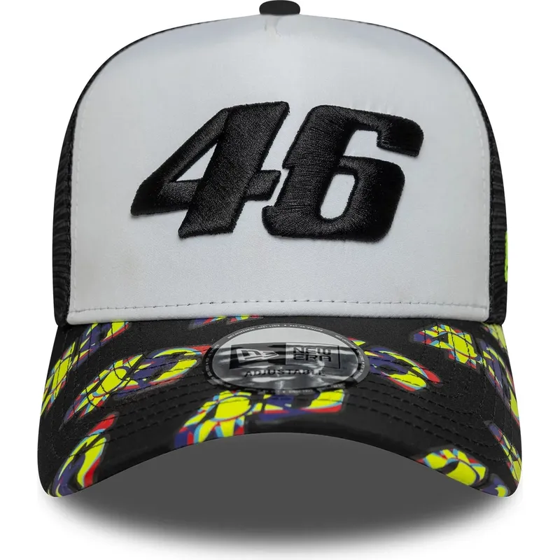 gorra-trucker-negra-y-blanca-e-frame-print-visor-de-valentino-rossi-vr46-motogp-de-new-era gorra-trucker-negra-y-blanca-e-frame-print-visor-de-valentino-rossi-vr46-motogp-de-new-era