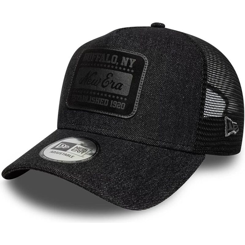 new-era-black-logo-a-frame-patch-denim-black-trucker-hat