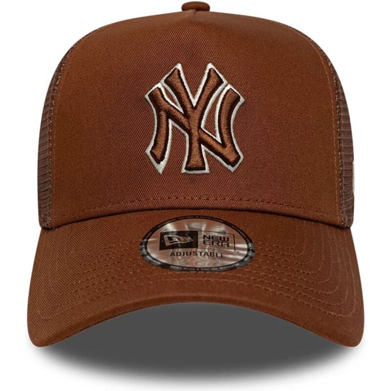 gorra-trucker-marron-con-logo-marron-e-frame-outline-de-new-york-yankees-mlb-de-new-era