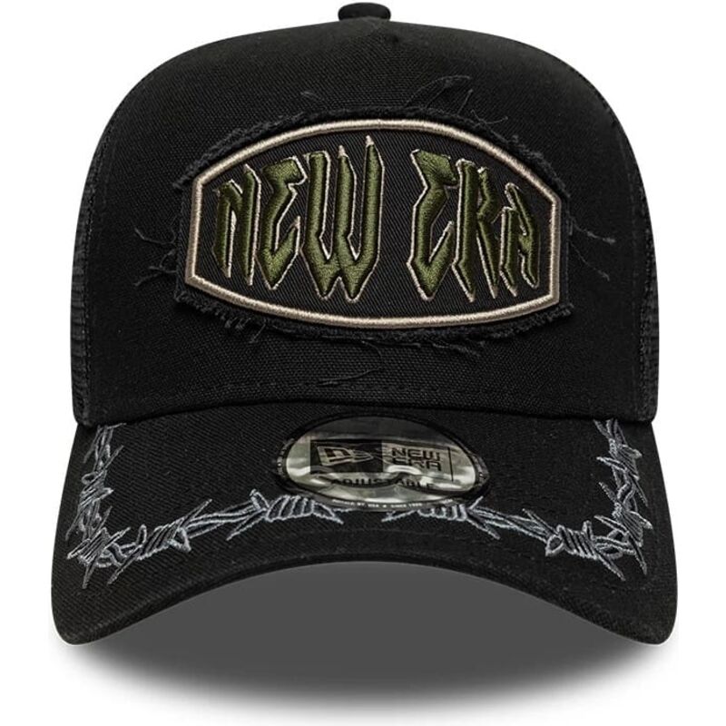 gorra-trucker-negra-e-frame-distressed-patch-de-new-era gorra-trucker-negra-e-frame-distressed-patch-de-new-era