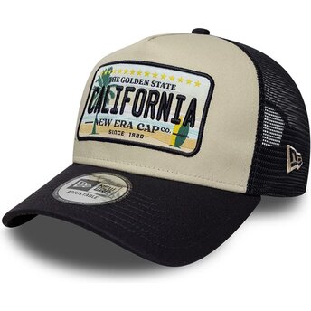 Gorra trucker beige y azul marino A Frame License Plate de California de New Era