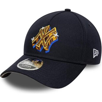 Gorra curva azul marino snapback 9FORTY M-Crown A Frame Emblem de New York Yankees MLB de New Era