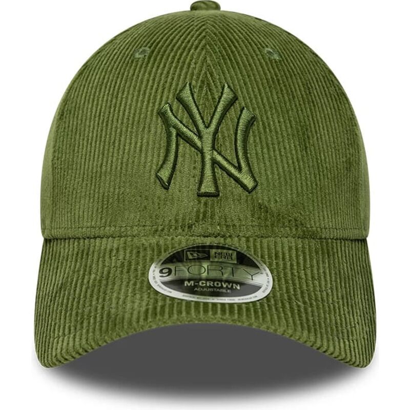 new-era-curved-brim-green-logo-9forty-m-crown-cord-new-york-yankees-mlb-light-green-adjustable-cap