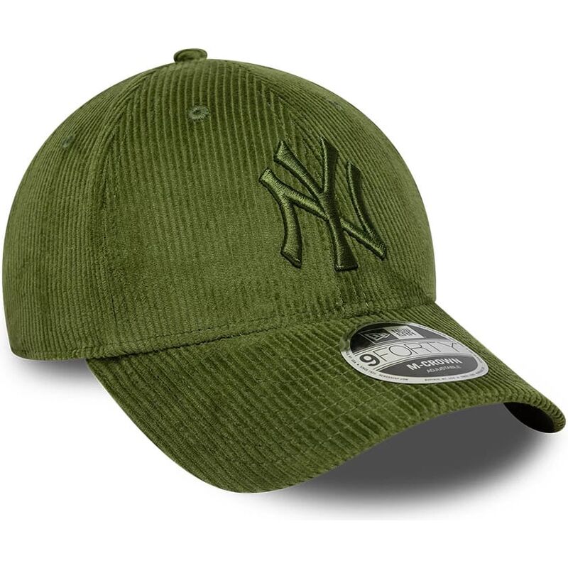 new-era-curved-brim-green-logo-9forty-m-crown-cord-new-york-yankees-mlb-light-green-adjustable-cap
