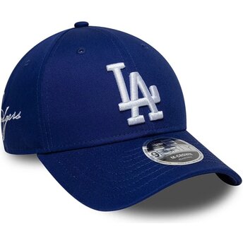 Gorra curva azul snapback 9FORTY M-Crown Side Script de Los Angeles Dodgers MLB de New Era