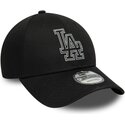new-era-curved-brim-9forty-metallic-outline-los-angeles-dodgers-mlb-black-adjustable-cap