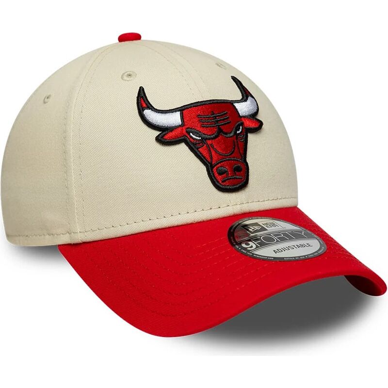 new-era-curved-brim-9forty-colour-block-chicago-bulls-nba-beige-and-red-adjustable-cap new-era-curved-brim-9forty-colour-block-chicago-bulls-nba-beige-and-red-adjustable-cap
