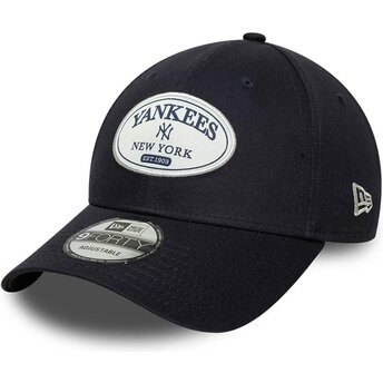 New Era Curved Brim 9FORTY Patch New York Yankees MLB Navy Blue Adjustable Cap
