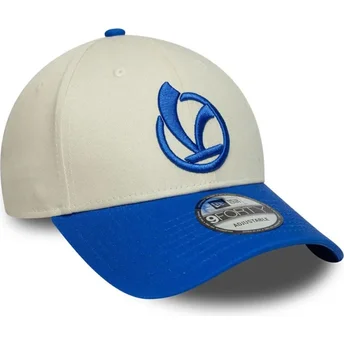 New Era Curved Brim 9FORTY Contrast Visor Vespa Piaggio Beige and Blue Adjustable Cap