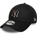 gorra-curva-negra-ajustable-con-logo-marron-9forty-faux-pony-infill-de-new-york-yankees-mlb-de-new-era