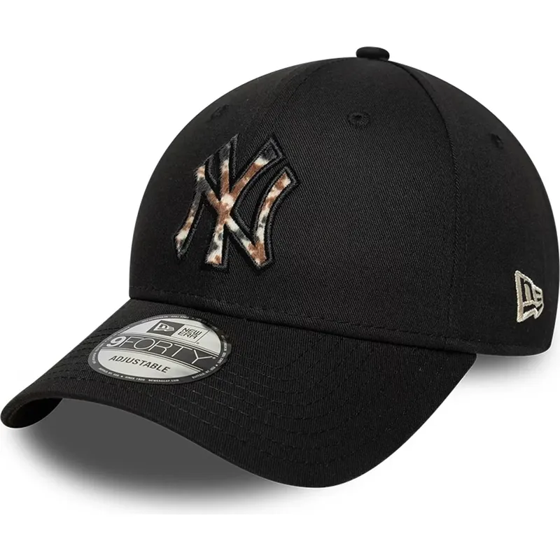 gorra-curva-negra-ajustable-con-logo-marron-9forty-faux-pony-infill-de-new-york-yankees-mlb-de-new-era gorra-curva-negra-ajustable-con-logo-marron-9forty-faux-pony-infill-de-new-york-yankees-mlb-de-new-era