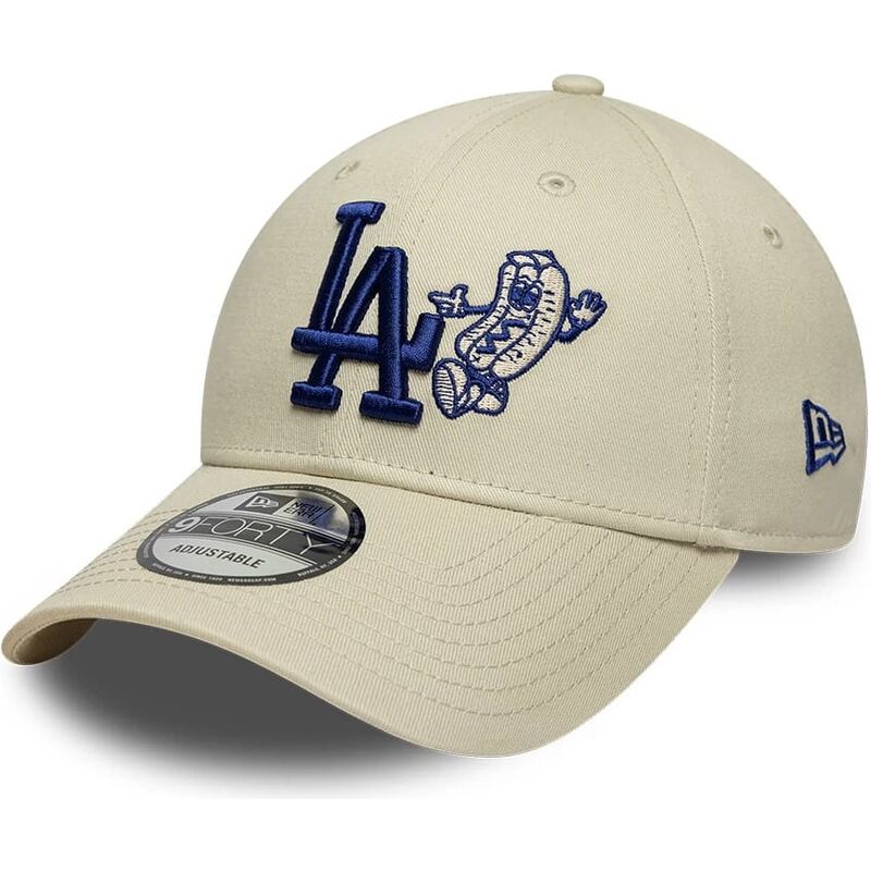 gorra-curva-beige-y-azul-ajustable-9forty-food-icon-de-los-angeles-dodgers-mlb-de-new-era