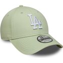 gorra-curva-verde-claro-ajustable-9forty-league-ess-9forty-league-essential-de-los-angeles-dodgers-mlb-de-new-era