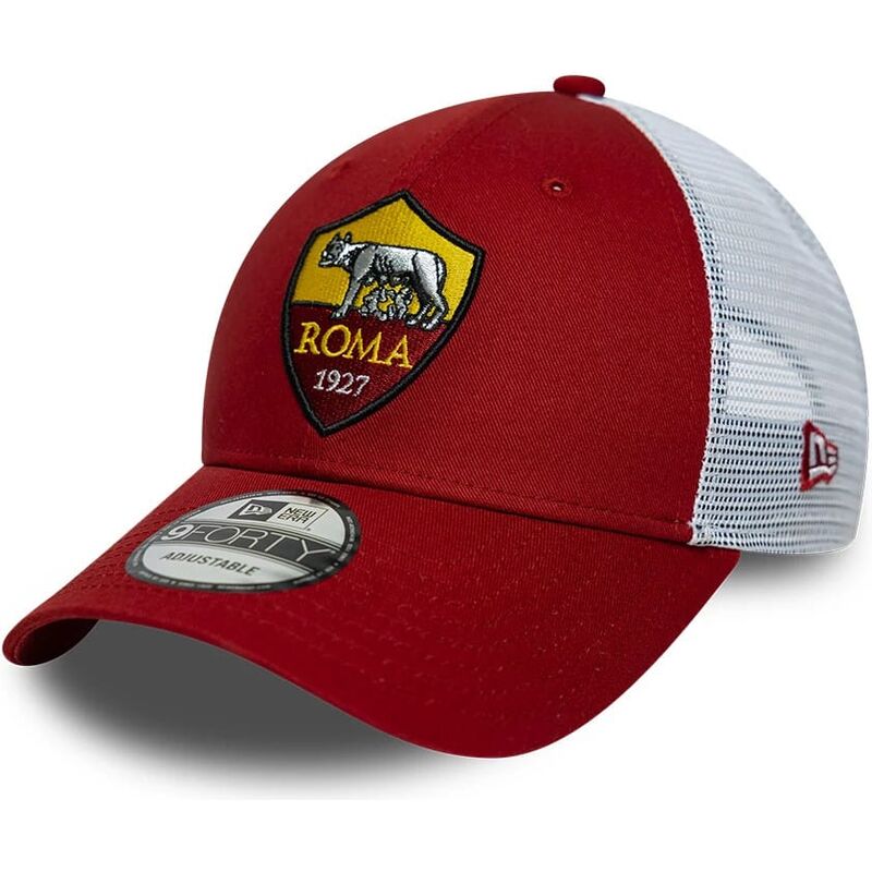 gorra-trucker-roja-y-blanca-ajustable-9forty-league-de-associazione-sportiva-roma-serie-a-de-new-era