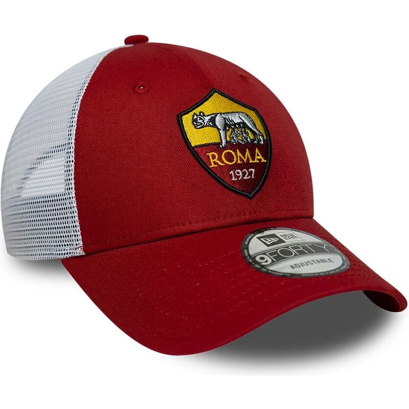gorra-trucker-roja-y-blanca-ajustable-9forty-league-de-associazione-sportiva-roma-serie-a-de-new-era