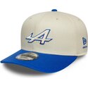 gorra-curva-beige-y-azul-snapback-9seventy-stretch-snap-contrast-visor-de-alpine-f1-team-formula-1-de-new-era