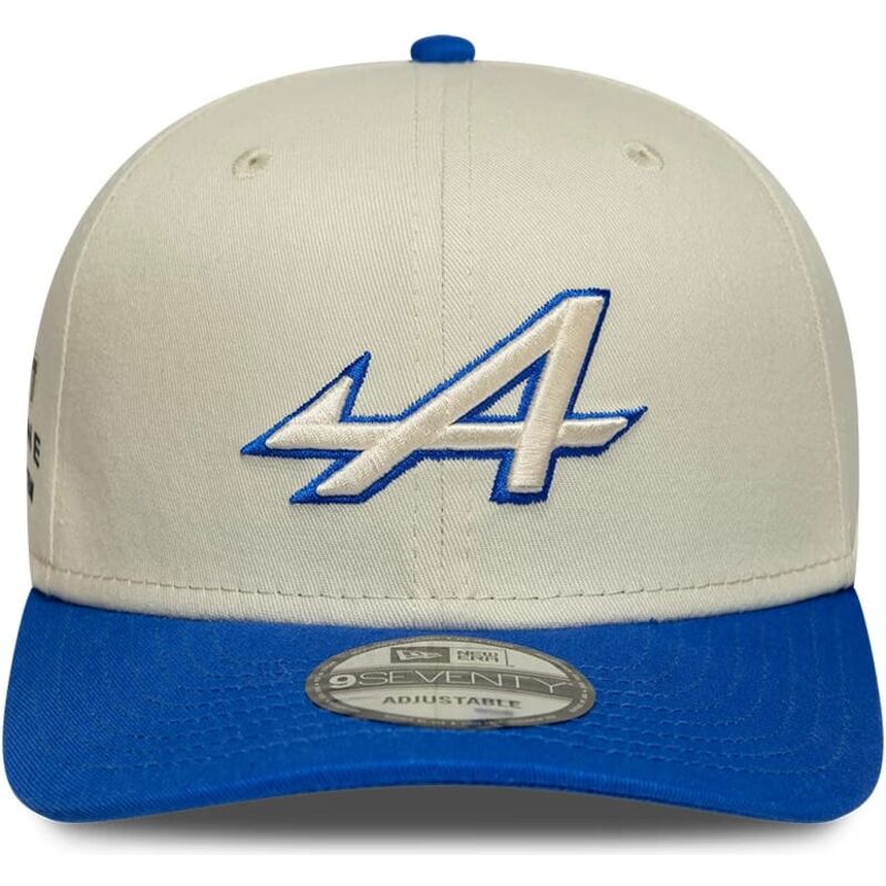 gorra-curva-beige-y-azul-snapback-9seventy-stretch-snap-contrast-visor-de-alpine-f1-team-formula-1-de-new-era