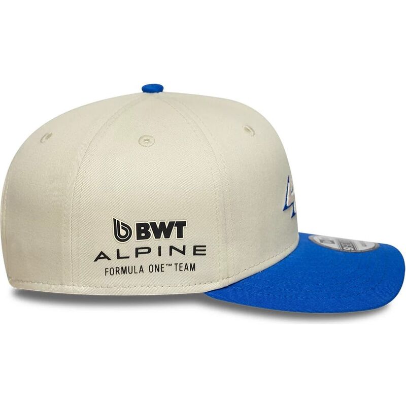 gorra-curva-beige-y-azul-snapback-9seventy-stretch-snap-contrast-visor-de-alpine-f1-team-formula-1-de-new-era